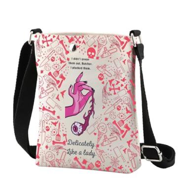 Imagem de CMNIM Bolsa tiracolo inspirada em açougueiro I Plucked Them Delicately Like a Lady Dark Romance Bookish Gifts Blackbird Messenger Bag, 25121 Butcher C