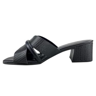 Imagem de Ramarim, Sandália Ramarim Tamanco de Salto Bloco Feminino 2430202 Cor:Preto;tamanho:39;Genero:Feminino