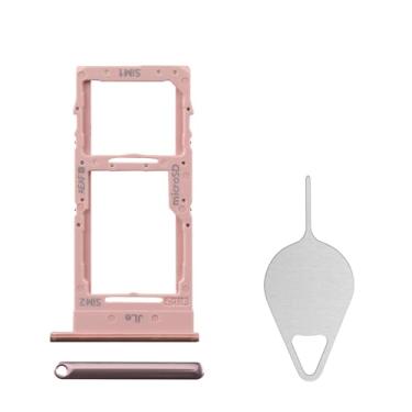 Imagem de BESJMYT Substituição para bandeja de cartão SIM Samsung Galaxy A51 5G (versão SIM único) Prisma Cube Pink Card Slot Suporte adaptador com ejetor de agulha para A51 5G SM-A516U SM-A516U1