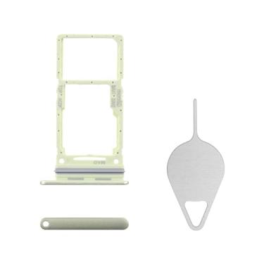 Imagem de BESJMYT Substituição da bandeja do cartão SIM para Samsung Galaxy A34 (versão SIM único) Adaptador de suporte de slot de bandeja de cartão limão com ejetor de agulha para A34 A346E A346B A346M