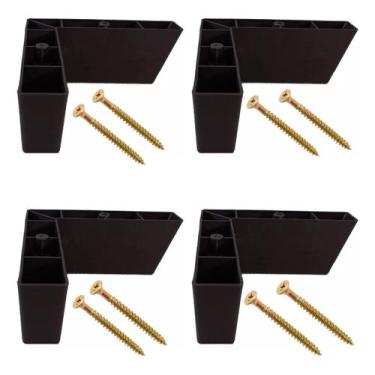 Imagem de Kit 4 Pé Cantoneira Canto Sofá Poltrona Cama Armario Preto - Metal Had