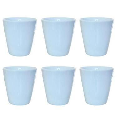 Imagem de Kit Jogo 6 Copos Refresco 120ml - Porcelana branca - Genérico