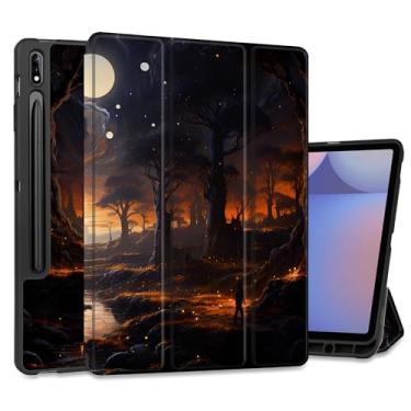 Imagem de MEEgoodo Capa para Samsung Galaxy Tab S10+ 2024/S9 Plus/S9 FE Plus 12,4 polegadas 2023 com suporte para caneta, capas para tablet com suporte dobrável + capa traseira de TPU macio + despertar/hibernar