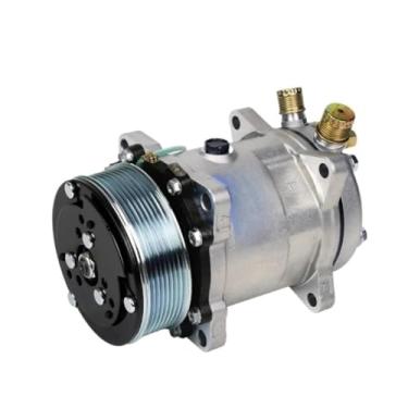 Imagem de Compressor universal modificado de ar condicionado para carro, 5h14, 12v/24v, polia blet, trator, escavadeira, caminhão 508, bomba a/c(5H14-8PK DC-12V)