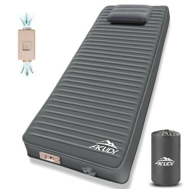 Imagem de AKUDY Almofada de dormir autoinflável para acampamento com bomba elétrica embutida, colchão de acampamento de espuma para barraca, viagem de carro e uso interno, colchão de berço