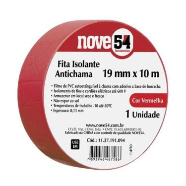 Imagem de Fita isolante 19mmx10m vermelha 954 - VONDER