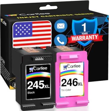 Imagem de Cartuchos de tinta remanufaturados Cartlee 2 PG-245xl CL-246xl de alto rendimento para reposição para iP2820 MG2420 MG2920 MG2922 MG2520 MG2924 MX492 mostra o nível de tinta