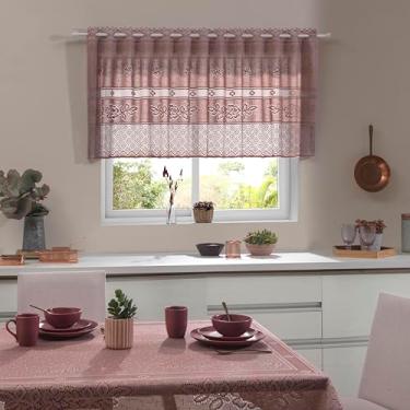 Imagem de CORTINA BANDÔ DE RENDA PARA COZINHA COLOR ROSE 2,00M X 80CM