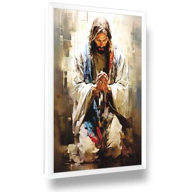 Imagem de Quadro Decorativo Jesus em Oração Moldura Grande - Looks Objetos de Ar