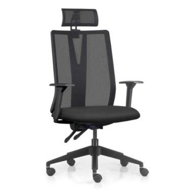 Imagem de Cadeira Escritório Giratória Presidente Flow F02 Base Preta Crepe Pret