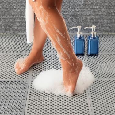 Imagem de 6 Tapete Para Box Canil Banheiro Vestiário Chuveiro Piso Modular Estrado Antiderrapante 30x30cm Triboshop (Cinza)