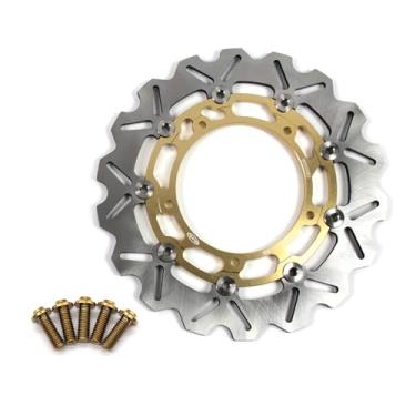 Imagem de Rotor de disco de freio dianteiro flutuante com parafusos de montagem para Yamaha YZF R25 2014-2021, MT03 FZ03 2016-2023 ABS inclui, YZF R3 2015-2023 ABS 17-23, acessórios de substituição de