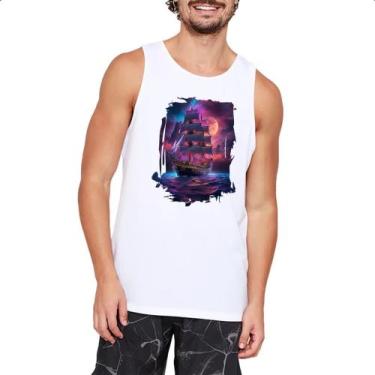 Imagem de Camiseta Regata Navio pirata noite purpura - Alearts, EG