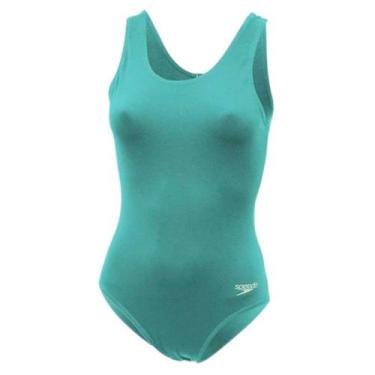 Imagem de Maiô Speedo Natação Body Plus Size Clipback Praia 020357, Verde, GG
