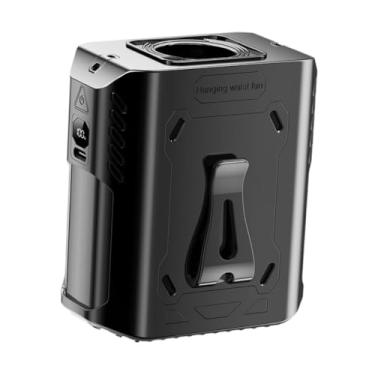 Imagem de Bothyi Fan do ventilador de cintura portátil pendurou ventilador de baixo ruído ventilador de resfriamento pessoal 5 velocidades para mochila escalada em, Preto