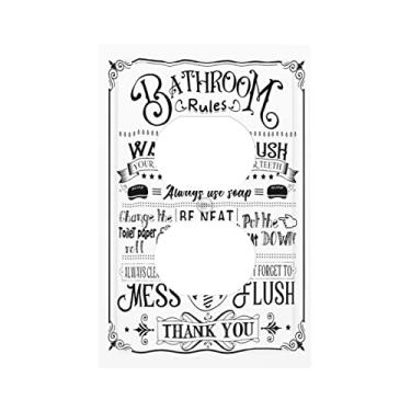 Imagem de Regras de banho para crianças adolescentes motivacionais engraçadas para casa de banho citações inspiradoras 1 gangue placa de parede dupla receptáculo elétrico tampa decorativa dispositivo duplo