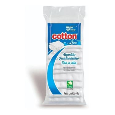 Imagem de Algodão Quadrado 40 Gramas Cotton Line Maquiagem Loção Pele
