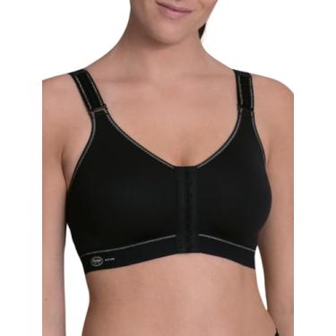 Imagem de Anita Sutiã esportivo feminino Petite Plus Size com fecho frontal, Preto, 34C