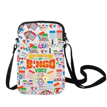 Imagem de LEVLO Bolsa tiracolo para jogos de bingo, presente de jogo de cassino, Don't Make Me Use My Bingo Voice Casino Bingo Bolsa de ombro, Bolsa Bingo C