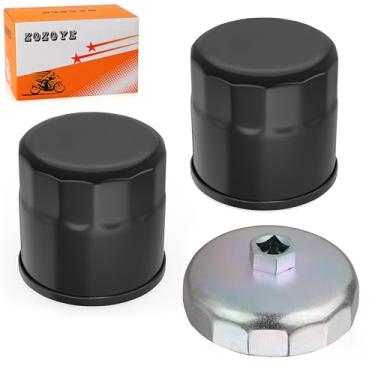 Imagem de 2 peças de filtro de óleo de 20 mm e chave inglesa para Kawasaki Bayou Prairie Brute Force 300 400 650 700 750 JT1200 JT1500 e a maioria das motocicletas
