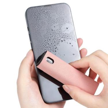 Imagem de Limpador de tela ZERNBER Spray 3 em 1 com pano de microfibra rosa