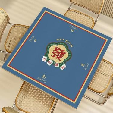 Imagem de Mahjong Poker Mat forTable Non-Slip Mahjong Tablecloth 31.5x31.5 Inch Multi-Purpose Gaming Mat for Mahjong, Board Games, Card Games Durable & Waterproof Surface with Carry Bag (Blue)