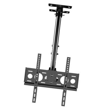 Imagem de Suporte de TV de teto - Suporte de teto ajustável para TV, suporte de teto inclinável e giratório para TVs de 26 a 60 polegadas, capacidade de carga 45 kg/45 kg, suporte de TV de teto máximo VESA 400