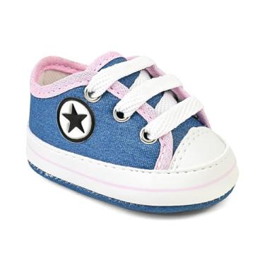 Imagem de Sapatinho De Bebe Tênis recém nascido Saida De Maternidade T12 (JEANS/ROSA, BR, Bebê, Numérico, 15)