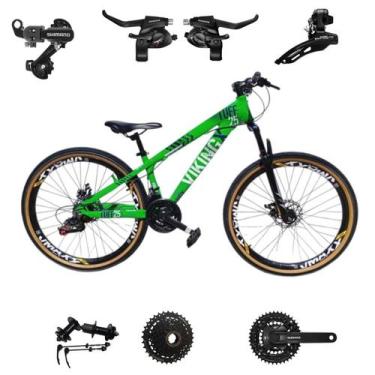 Imagem de Bicicleta Vikingx 24v Aro 26 Tuff 25 Aluminio Shimano Mtb Freeride Sus