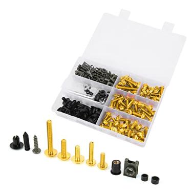 Imagem de Kit de Parafusos M5 M6, Parafusos de Carenagem de Alumínio de Boleto de 198 Unidades para a Maioria das Motocicletas, Prata Preto Vermelho Azul Verde Dourado Com Hardware para
