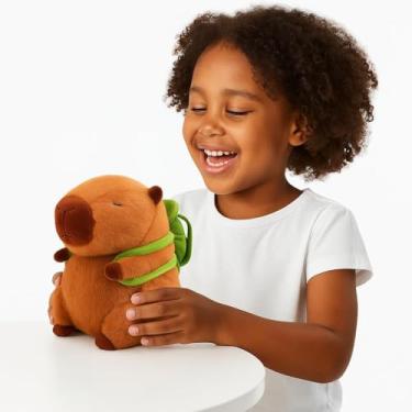 Imagem de Brinquedo Capivara de Pelúcia com Luz, Som e Movimento | Mochila de Tartaruga | Criativo e Perfeito para Todas as Idades