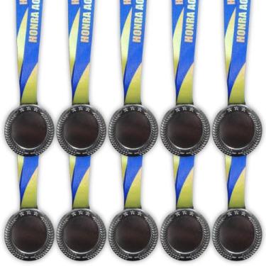 Imagem de Kit 100 Medalhas para Premiação, Medalha Redonda Honra ao Mérito, 60mm