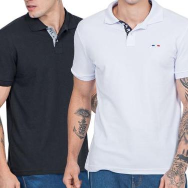 Imagem de Kit 2 Camisas Polo França Industrie Básica Estilo Piquet Premium Taman