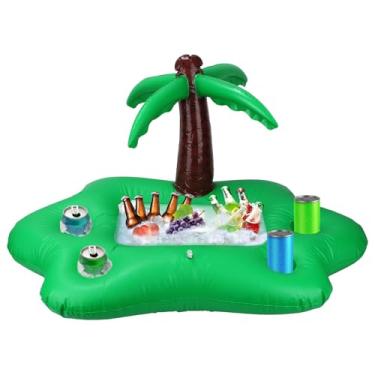 Imagem de Gosknor Suporte flutuante de bebida flutuante para piscina, coqueiro, inflável, artigos para festas na piscina, piscinas, boias infláveis, acessórios para adultos