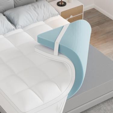 Imagem de Capa de colchão queen de espuma viscoelástica de 11 cm de camada dupla, espuma de memória de resfriamento de 6 cm, capa de colchão de 5 cm de espessura para cama rígida, macia, fofa e alívio de