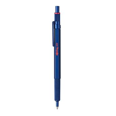 Imagem de rOtring Caneta esferográfica 600, ponta média, tinta preta, barril azul, recarregável