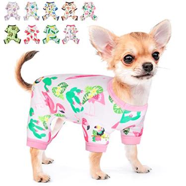 Imagem de Pijamas para cães macios e elásticos, roupas para cães pequenos, meninas, meninos, tamanho médio, primavera, verão, roupas para cachorrinhos, macacões, gatos, roupas para animais de estimação