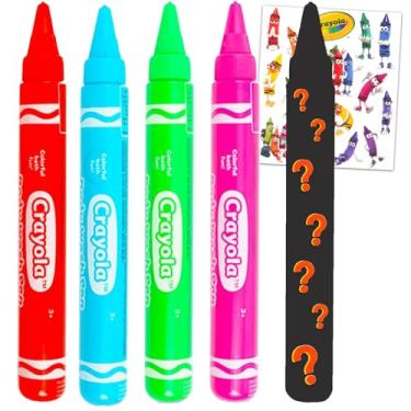 Imagem de Crayola Giz de cera de banho para crianças – Pacote com 5 canetas de gel de banho perfumadas em tubos de cores sortidas laváveis: vermelho, azul, verde, rosa e uma cor misteriosa, além de mais |