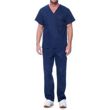 Imagem de Conjunto Pijama Cirúrgico Masculino -calça-camisa- Dentista - Dona Moç