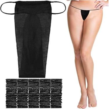 Imagem de 100 Pçs / 200 Pcs Fio Dental Descartável Pties Biquíni Descartável Feminino Calcinha Fio Dental Para Depilação Com Cera De Spray, Black, 100 pieces