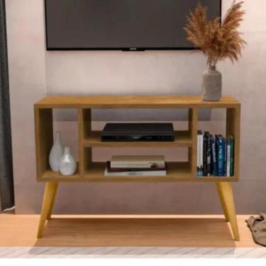 Imagem de Estante Para Tv Sala Aparador Rack Bancada Multiuso Pés Palito Nicho J