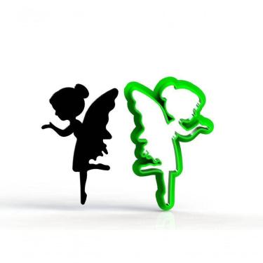 Imagem de Cortador Fada Sininho Silhueta Tinker Bell Mod 2 Tamanho 7 Cm