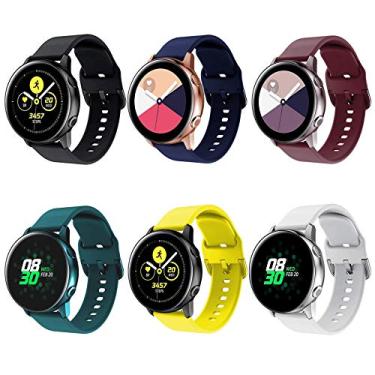 Imagem de Minggo Pulseira esportiva de silicone compatível com Samsung Galaxy Watch Active/Active2 de 40 mm/44 mm, compatível com Galaxy Watch de 42 mm/Gear S2 Classic/Gear Sport (6 cores)