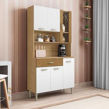 Imagem de Kit Cozinha Ambiente Golden 6 Portas Freijó Supremo Ripado - Kits Paraná