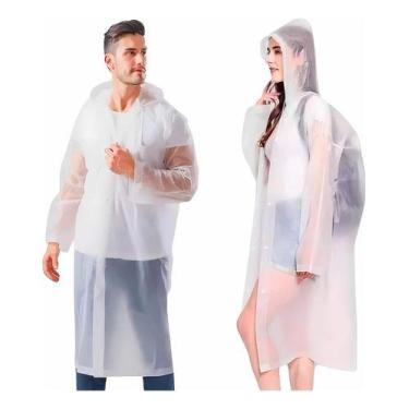 Imagem de Kit 3 Capa De Chuva Reforçada Pvc Transparente Resistente - capa de ch