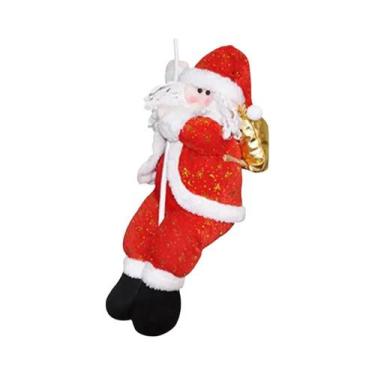 Imagem de Boneca de Pelúcia Papai Noel Engraçada - Enfeite de Natal para Árvore,