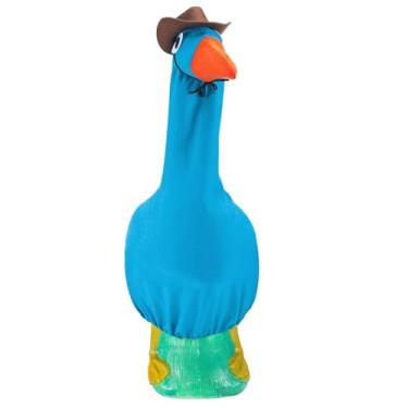 Imagem de Soulchen Roupa de ganso de bico de pato de Halloween para gansos de cimento de 58 cm estátua de gramado varanda gansos fantasia de gansos bico de pato para varanda de plástico quintal gramado pátio