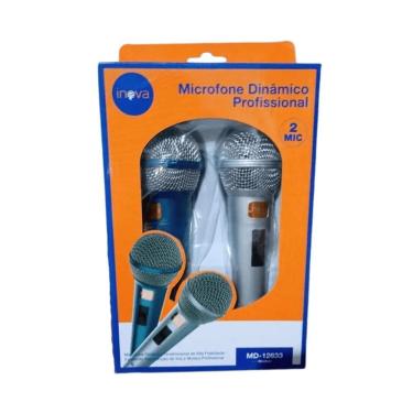 Imagem de Microfone Dinâmico Profissional Inova Md-12633 2 Unidades
