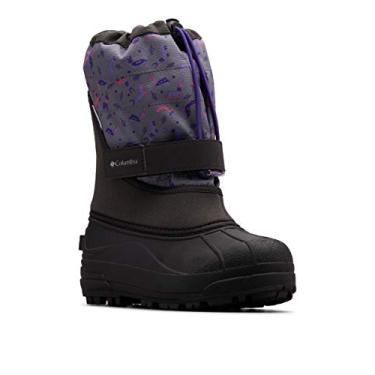 Imagem de Columbia Bota de neve infantil unissex com estampa Powderbug Plus II, Tubarão/Imperador, 4 Toddler