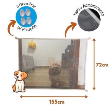 Imagem de Cerca Tela para Cachorros Cães Pet Divisoria de Ambientes para Portas 
